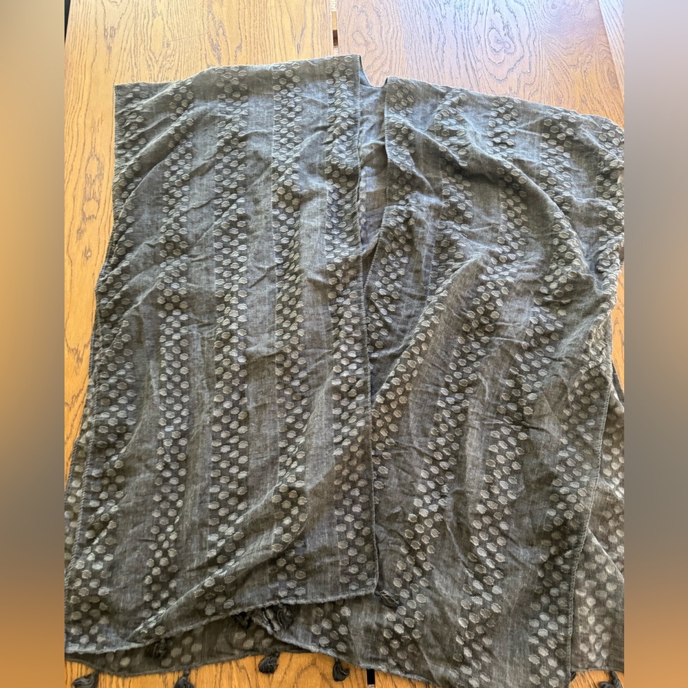 Chic Gray Polka Dot sheer shawl or cover up Beach Resort wear